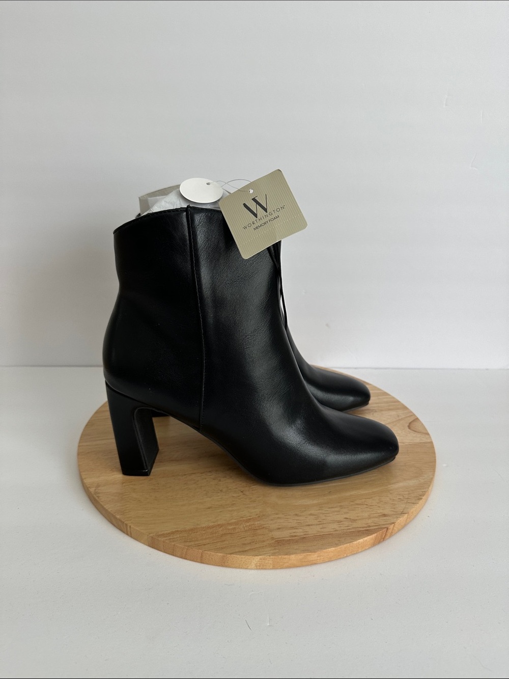 Worthington Womens Tenby Block Heel Booties
